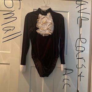 Reindeer costume. With ears and bells and boot covers.